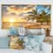 Designart - Gorgeous Beach of Island Barbados - Modern Seascape Framed Canvas Artwork
